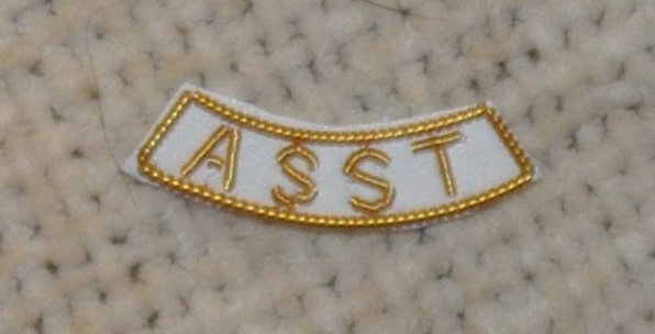Provincial Apron Badge Appendage - DRESS - "ASST" - Click Image to Close